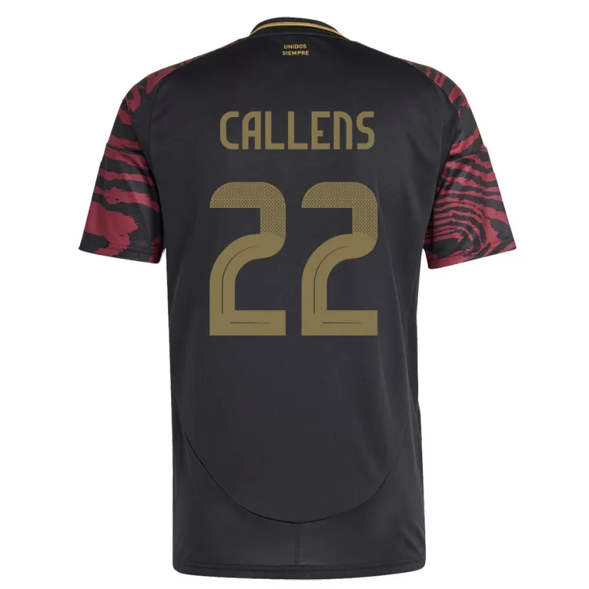 Danxen Donna Maglia Perù Alexander Callens #22 Nero Kit Gara Away 24-26 Maglietta