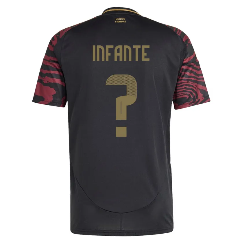Danxen Donna Maglia Perù Maycol Infante #0 Nero Kit Gara Away 24-26 Maglietta