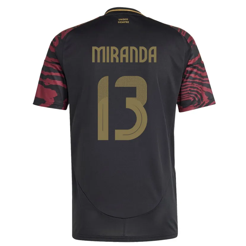 Danxen Donna Maglia Perù Yoselin Miranda #13 Nero Kit Gara Away 24-26 Maglietta