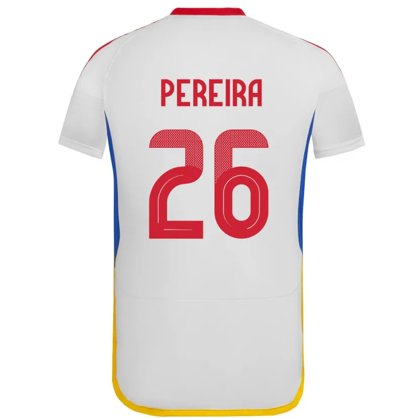 Danxen Donna Maglia Venezuela Daniel Pereira #26 Bianco Kit Gara Away 24-26 Maglietta