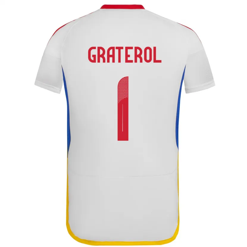 Danxen Donna Maglia Venezuela Joel Graterol #1 Bianco Kit Gara Away 24-26 Maglietta
