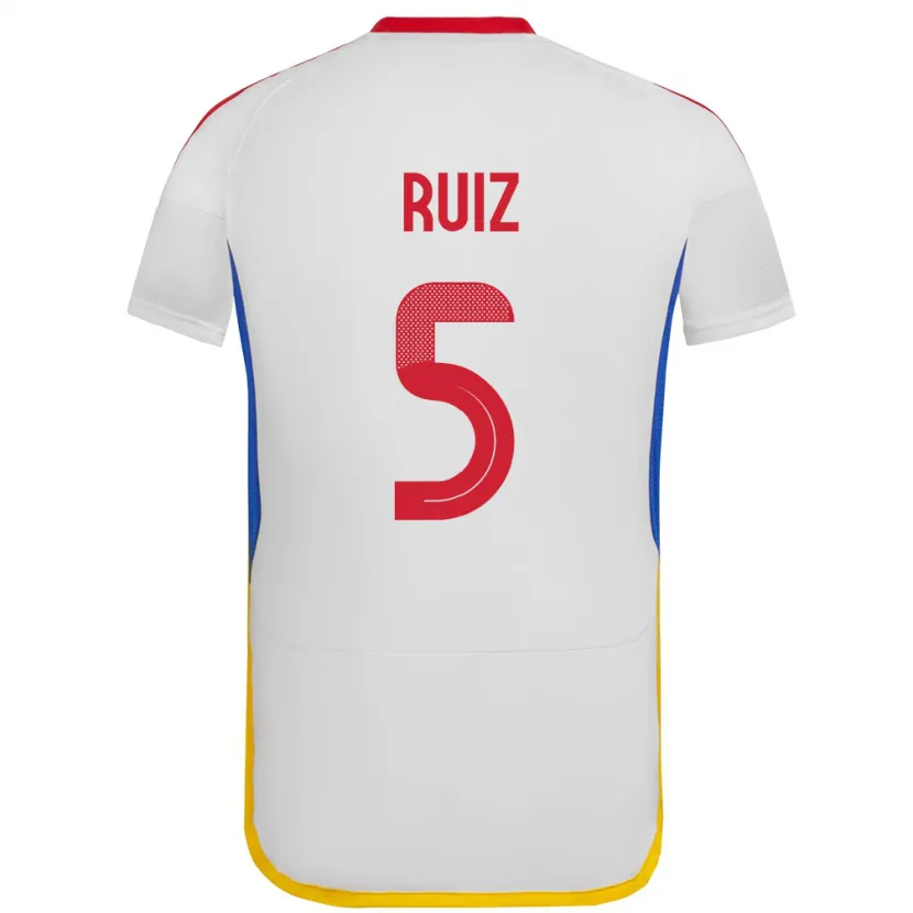 Danxen Donna Maglia Venezuela Emerson Ruíz #5 Bianco Kit Gara Away 24-26 Maglietta