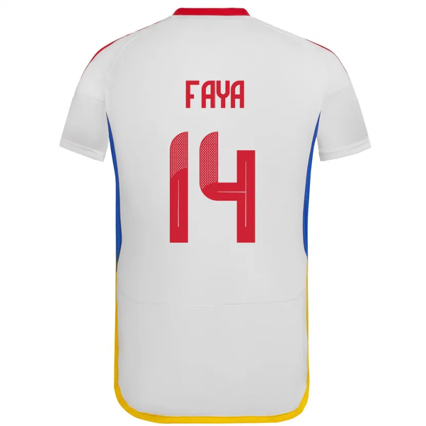 Danxen Donna Maglia Venezuela Carlos Faya #14 Bianco Kit Gara Away 24-26 Maglietta