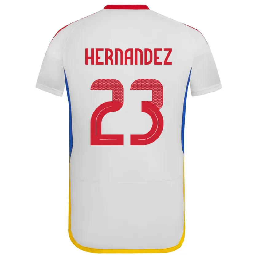 Danxen Donna Maglia Venezuela Luifer Hernández #23 Bianco Kit Gara Away 24-26 Maglietta