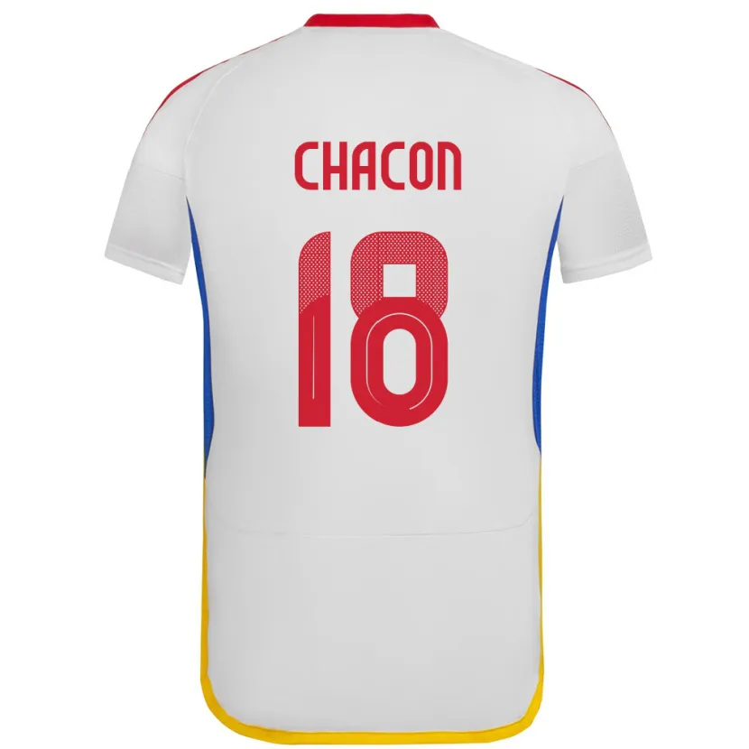 Danxen Donna Maglia Venezuela Yerson Chacón #18 Bianco Kit Gara Away 24-26 Maglietta