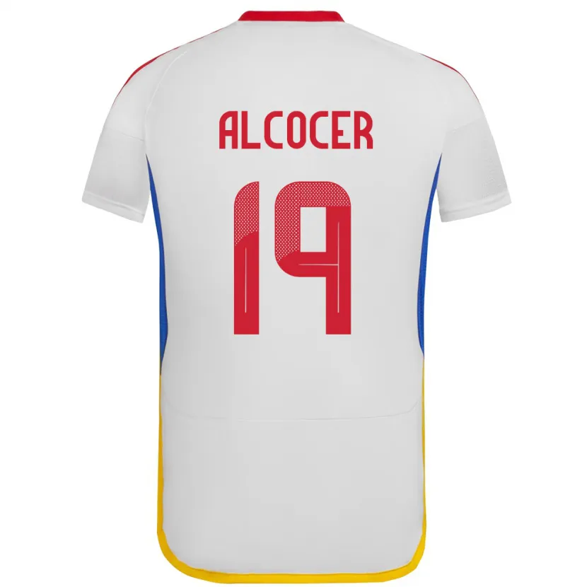 Danxen Donna Maglia Venezuela Brayan Alcocer #19 Bianco Kit Gara Away 24-26 Maglietta