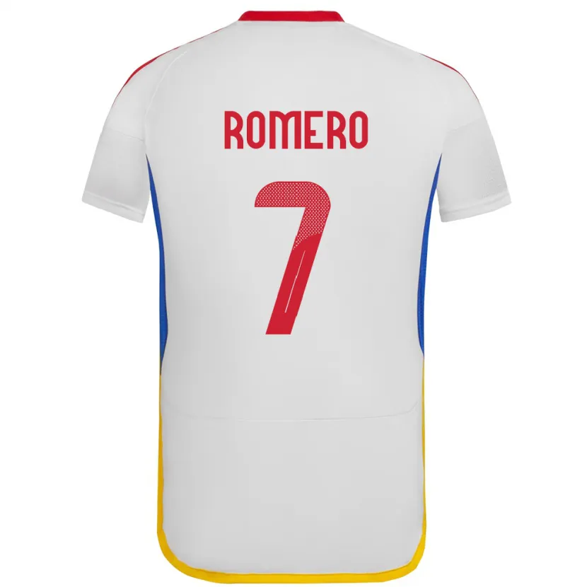 Danxen Donna Maglia Venezuela Leenhan Romero #7 Bianco Kit Gara Away 24-26 Maglietta