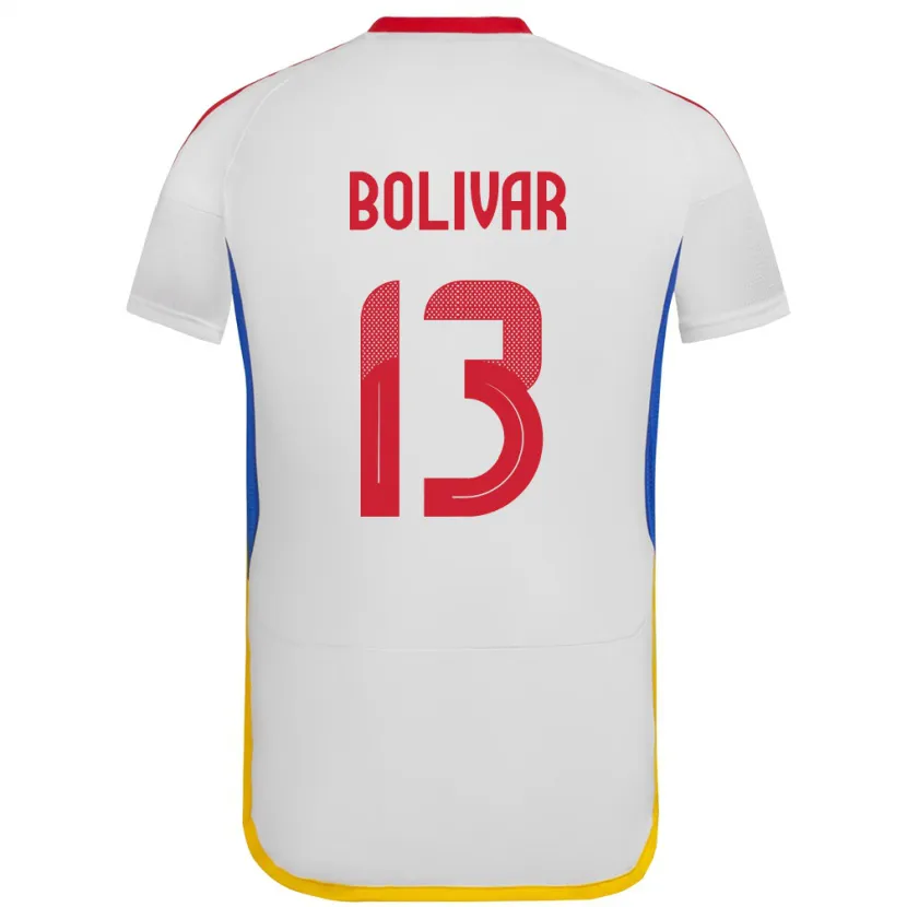 Danxen Donna Maglia Venezuela Salvador Bolívar #13 Bianco Kit Gara Away 24-26 Maglietta