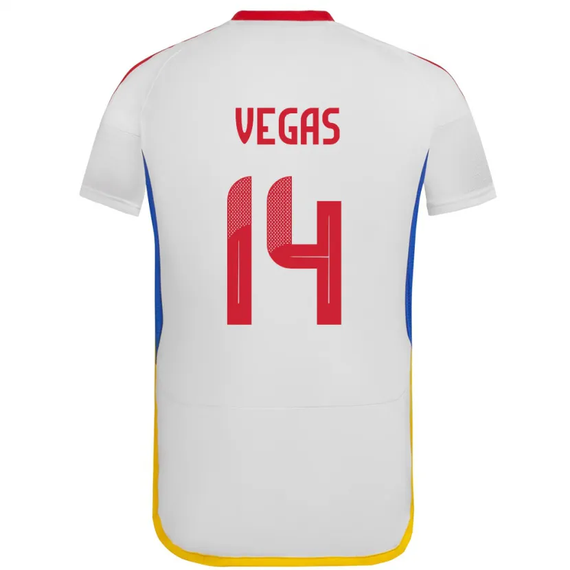 Danxen Donna Maglia Venezuela Miguel Vegas #14 Bianco Kit Gara Away 24-26 Maglietta