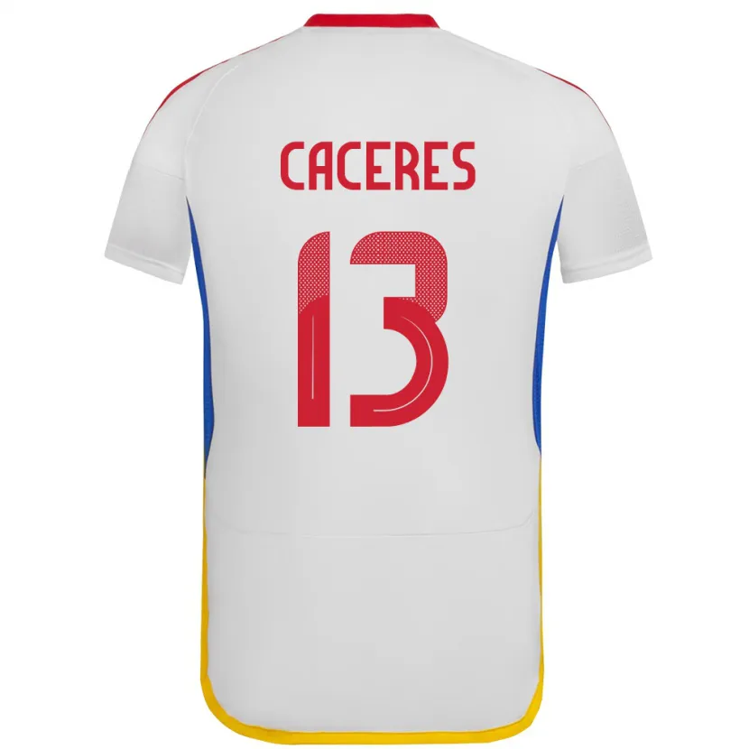 Danxen Donna Maglia Venezuela Nayluisa Cáceres #13 Bianco Kit Gara Away 24-26 Maglietta