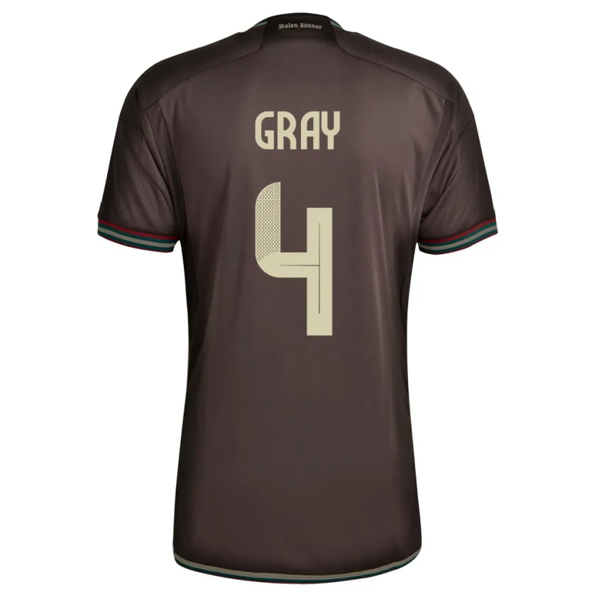 Danxen Donna Maglia Giamaica Tayvon Gray #4 Marrone Notte Kit Gara Away 24-26 Maglietta