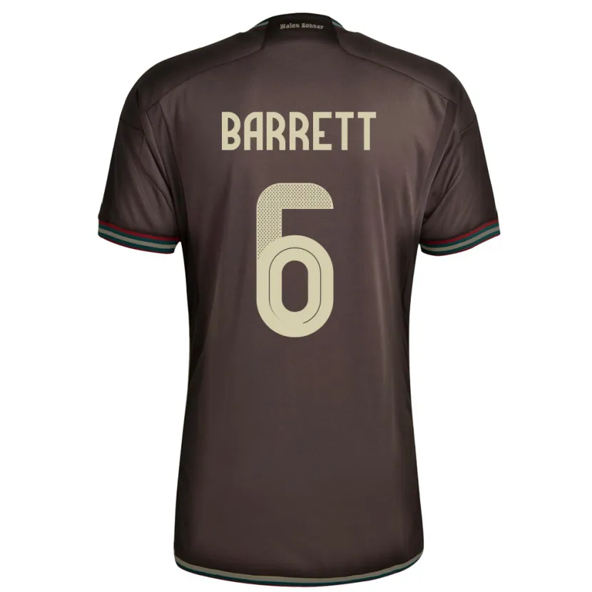 Danxen Donna Maglia Giamaica Ronaldo Barrett #6 Marrone Notte Kit Gara Away 24-26 Maglietta