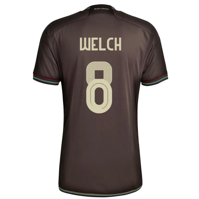 Danxen Donna Maglia Giamaica Makai Welch #8 Marrone Notte Kit Gara Away 24-26 Maglietta