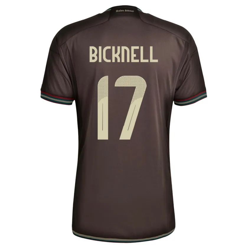 Danxen Donna Maglia Giamaica Alexander Bicknell #17 Marrone Notte Kit Gara Away 24-26 Maglietta