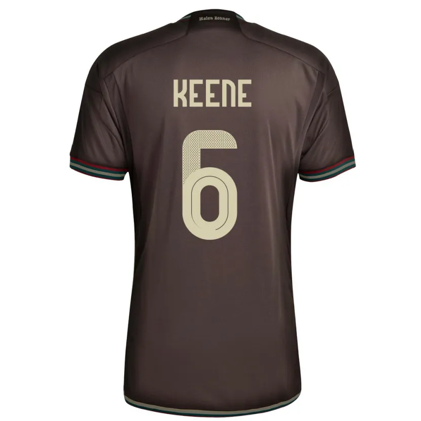 Danxen Donna Maglia Giamaica Alika Keene #6 Marrone Notte Kit Gara Away 24-26 Maglietta