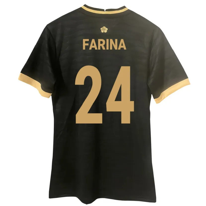 Danxen Donna Maglia Panamá Edgardo Fariña #24 Nero Kit Gara Away 24-26 Maglietta