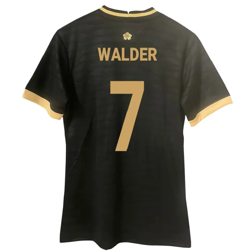 Danxen Donna Maglia Panamá Kevin Walder #7 Nero Kit Gara Away 24-26 Maglietta