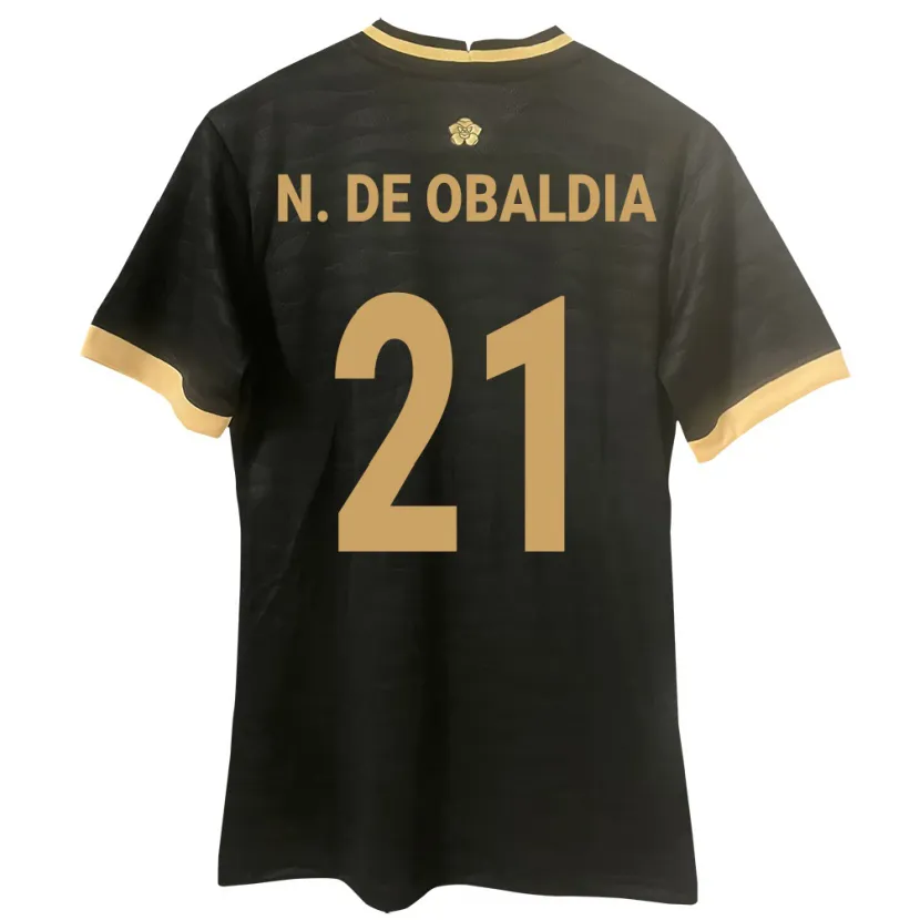 Danxen Donna Maglia Panamá Nicole De Obaldía #21 Nero Kit Gara Away 24-26 Maglietta