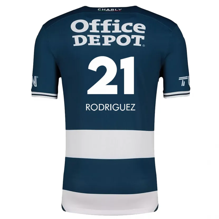 Danxen Bambino Maglia Valentín Rodríguez #21 Blu Bianco Kit Gara Home 2024/25 Maglietta