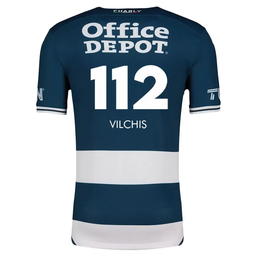 Danxen Bambino Maglia Leonardo Vílchis #112 Blu Bianco Kit Gara Home 2024/25 Maglietta
