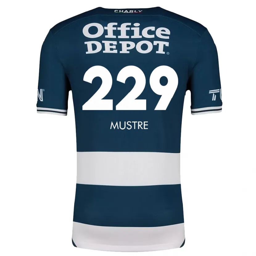 Danxen Bambino Maglia Eduardo Mustre #229 Blu Bianco Kit Gara Home 2024/25 Maglietta