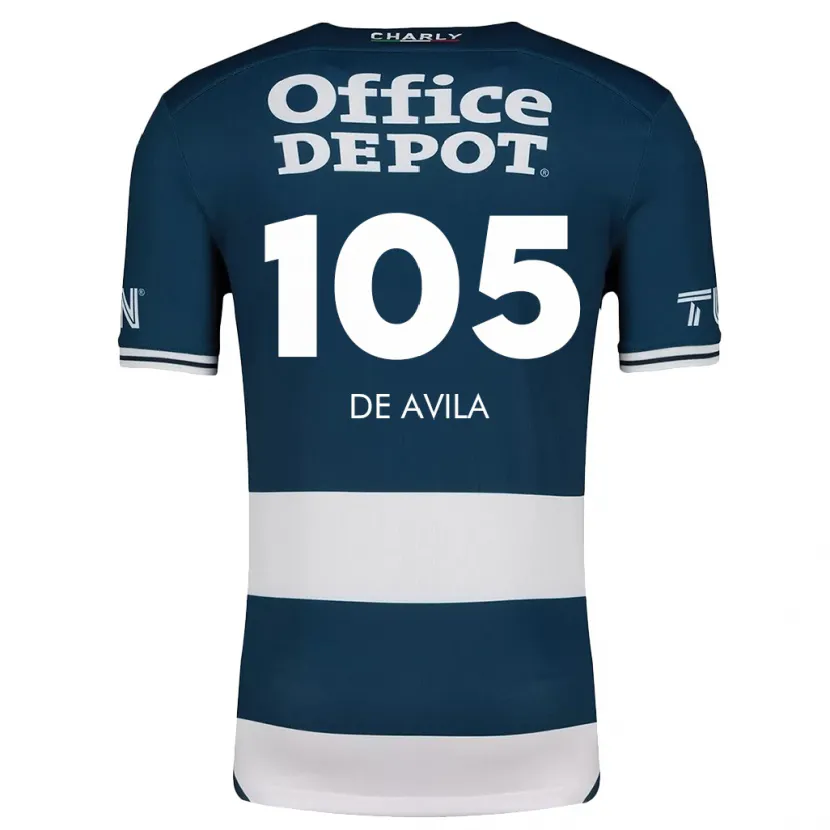 Danxen Bambino Maglia José De Ávila #105 Blu Bianco Kit Gara Home 2024/25 Maglietta