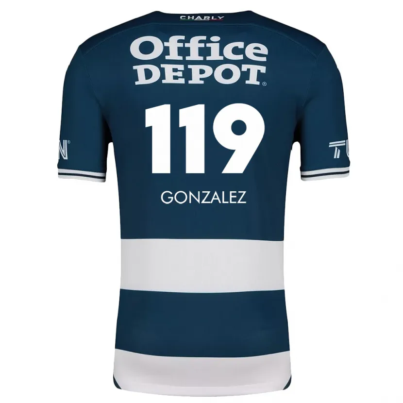 Danxen Bambino Maglia Juan González #119 Blu Bianco Kit Gara Home 2024/25 Maglietta
