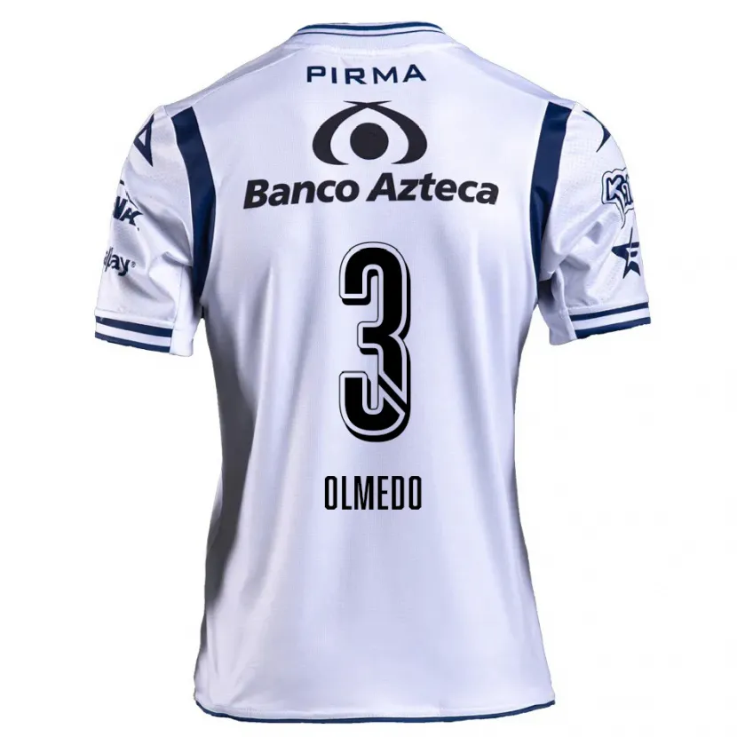Danxen Bambino Maglia Sebastián Olmedo #3 Bianco Blu Navy Kit Gara Home 2024/25 Maglietta
