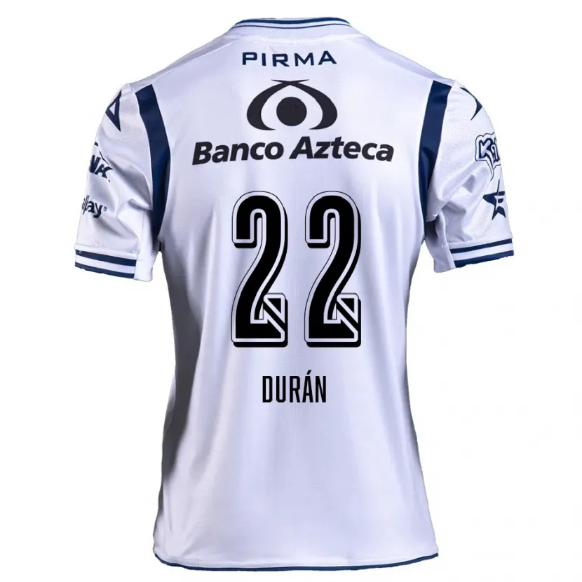 Danxen Bambino Maglia Rafael Durán #22 Bianco Blu Navy Kit Gara Home 2024/25 Maglietta