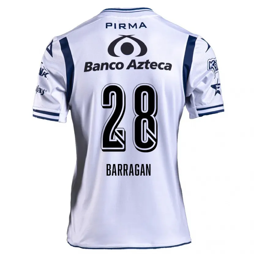 Danxen Bambino Maglia Martín Barragán #28 Bianco Blu Navy Kit Gara Home 2024/25 Maglietta