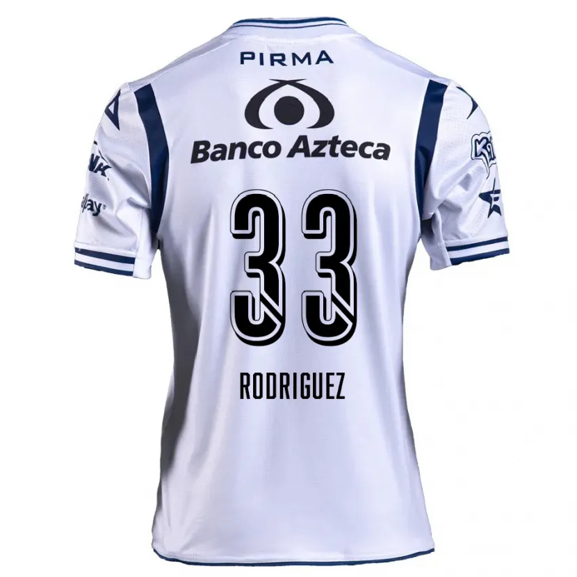Danxen Bambino Maglia Jorge Rodríguez #33 Bianco Blu Navy Kit Gara Home 2024/25 Maglietta