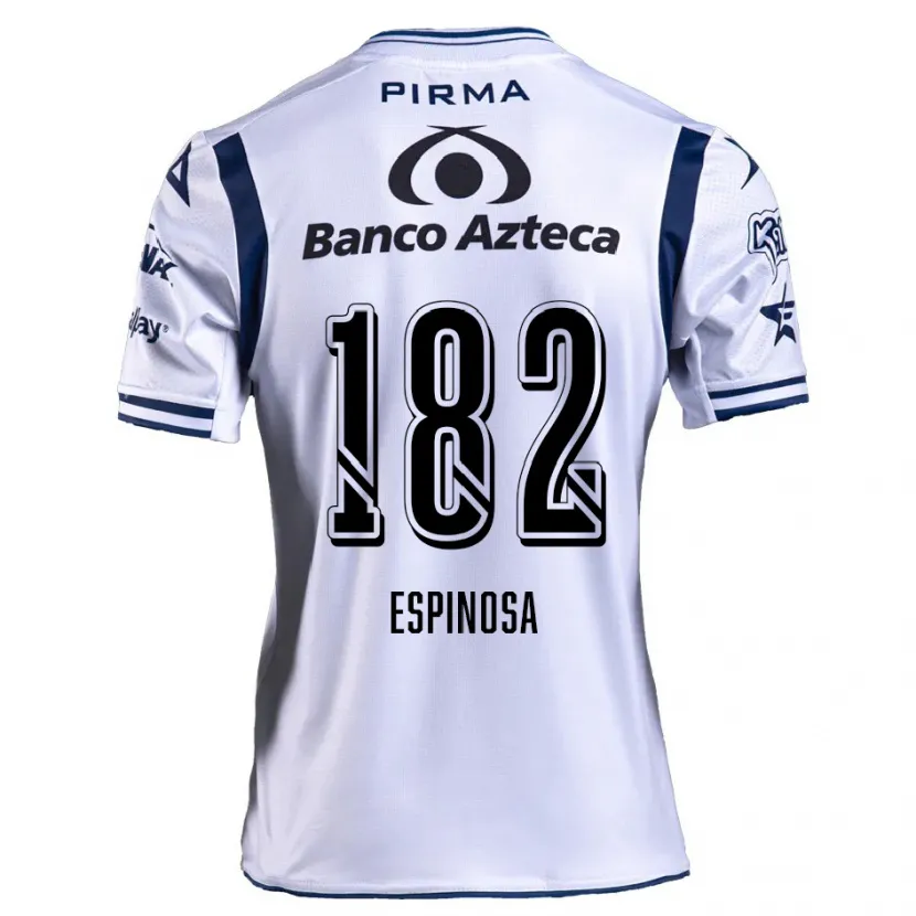 Danxen Bambino Maglia Daniel Espinosa #182 Bianco Blu Navy Kit Gara Home 2024/25 Maglietta