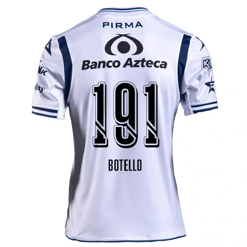 Danxen Bambino Maglia Octavio Botello #191 Bianco Blu Navy Kit Gara Home 2024/25 Maglietta
