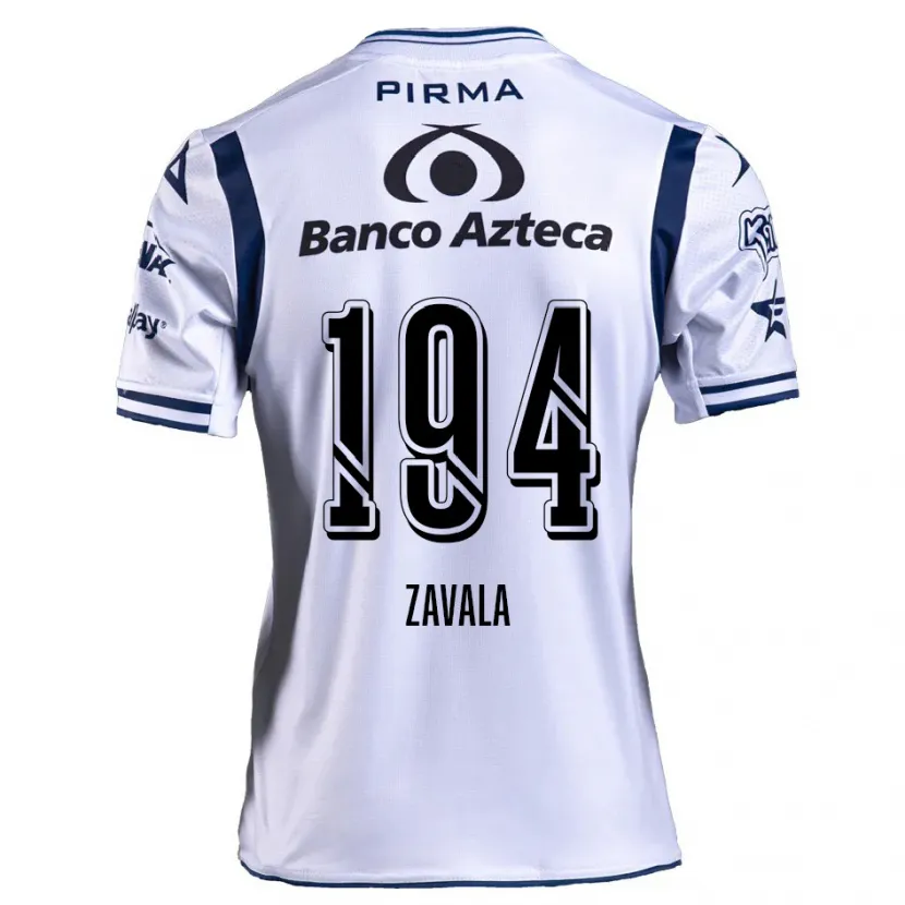 Danxen Bambino Maglia Arath Zavala #194 Bianco Blu Navy Kit Gara Home 2024/25 Maglietta