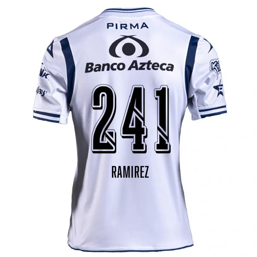 Danxen Bambino Maglia Eduardo Ramírez #241 Bianco Blu Navy Kit Gara Home 2024/25 Maglietta