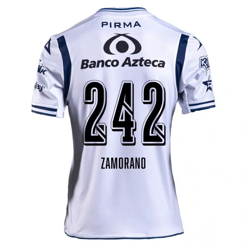 Danxen Bambino Maglia Leonardo Zamorano #242 Bianco Blu Navy Kit Gara Home 2024/25 Maglietta
