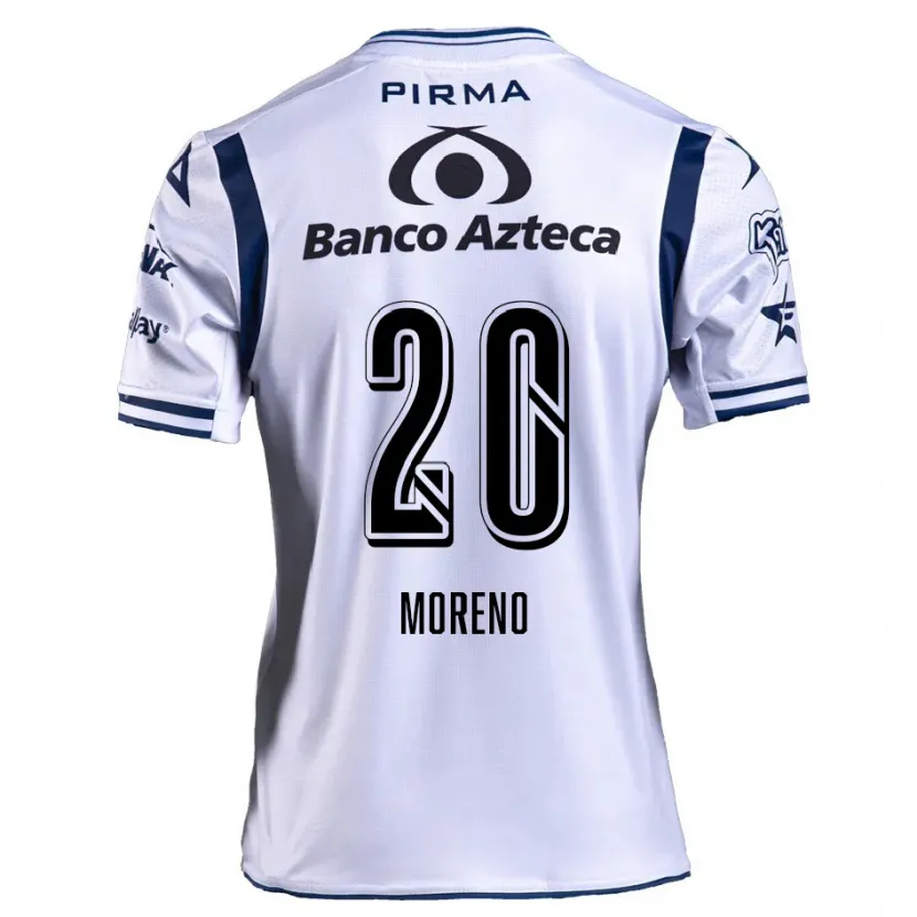 Danxen Bambino Maglia Ximena Moreno #20 Bianco Blu Navy Kit Gara Home 2024/25 Maglietta