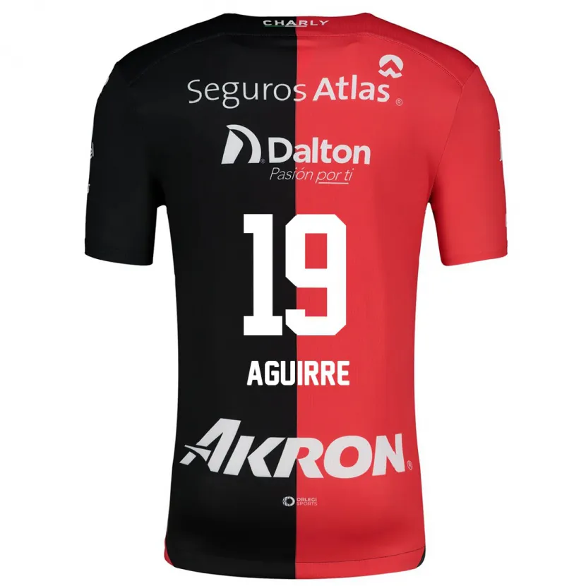 Danxen Bambino Maglia Eduardo Aguirre #19 Rosso Nero Kit Gara Home 2024/25 Maglietta