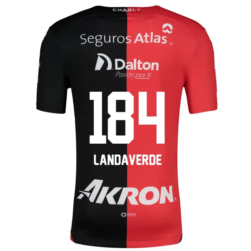 Danxen Bambino Maglia Antero Landaverde #184 Rosso Nero Kit Gara Home 2024/25 Maglietta