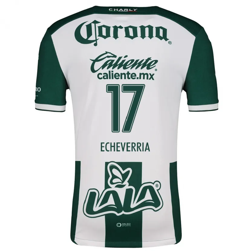 Danxen Bambino Maglia Emmanuel Echeverría #17 Verde Bianco Kit Gara Home 2024/25 Maglietta