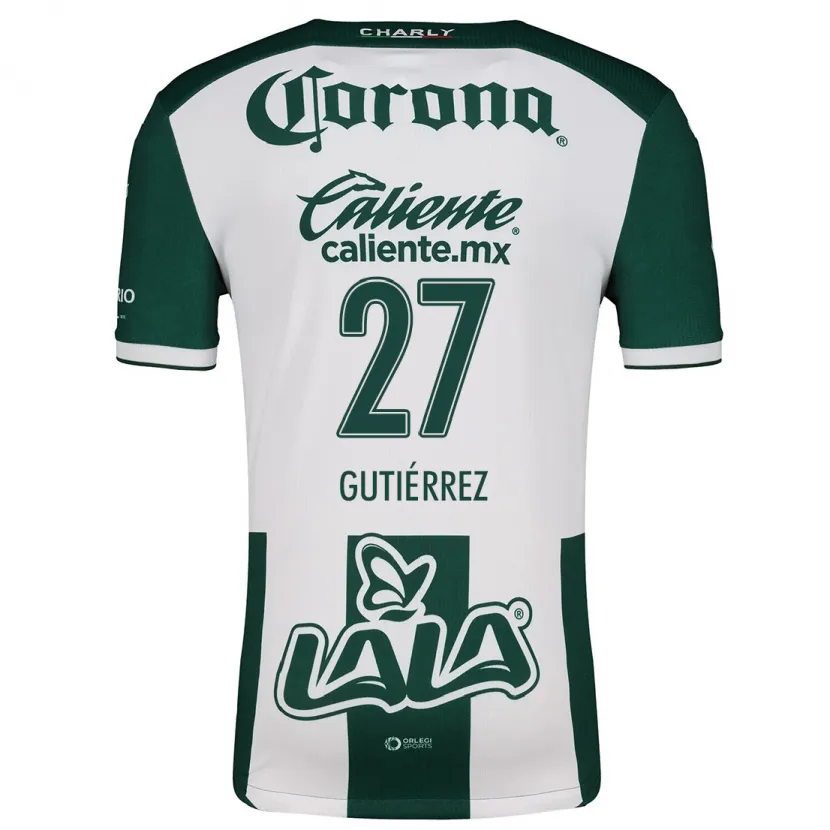 Danxen Bambino Maglia Luis Gutiérrez #27 Verde Bianco Kit Gara Home 2024/25 Maglietta