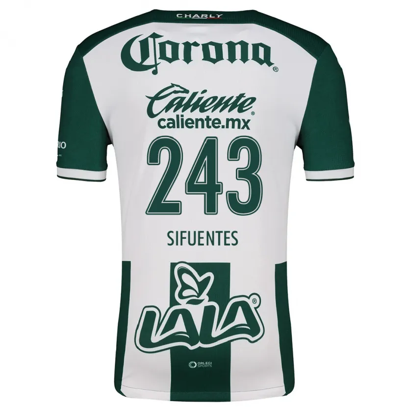 Danxen Bambino Maglia José Sifuentes #243 Verde Bianco Kit Gara Home 2024/25 Maglietta