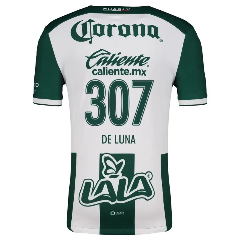 Danxen Bambino Maglia Eduardo De Luna #307 Verde Bianco Kit Gara Home 2024/25 Maglietta
