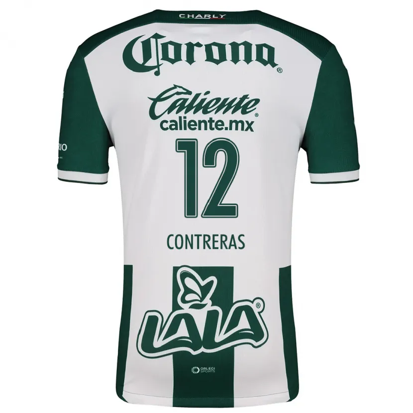 Danxen Bambino Maglia Karol Contreras #12 Verde Bianco Kit Gara Home 2024/25 Maglietta