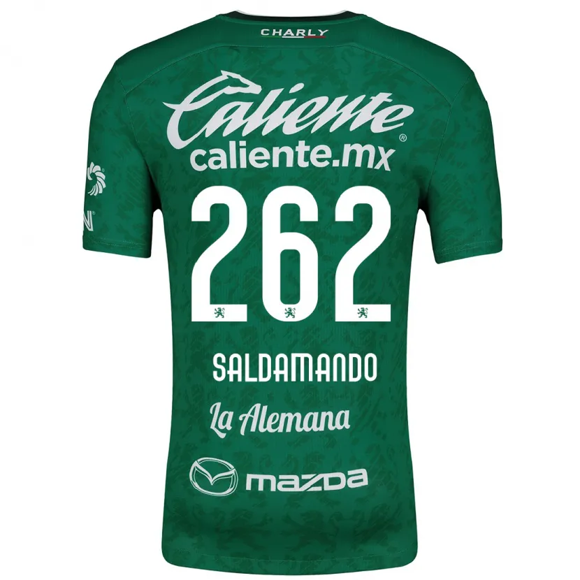 Danxen Bambino Maglia José Saldamando #262 Verde Bianco Kit Gara Home 2024/25 Maglietta