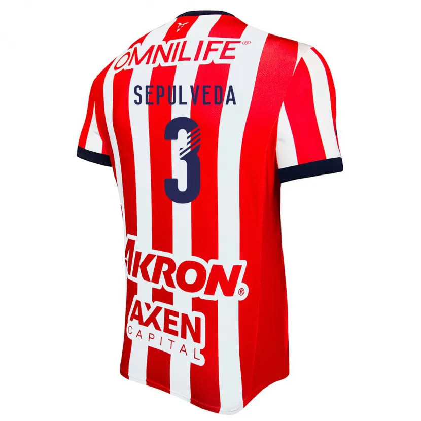 Danxen Bambino Maglia Gilberto Sepúlveda #3 Rosso Bianco Blu Kit Gara Home 2024/25 Maglietta