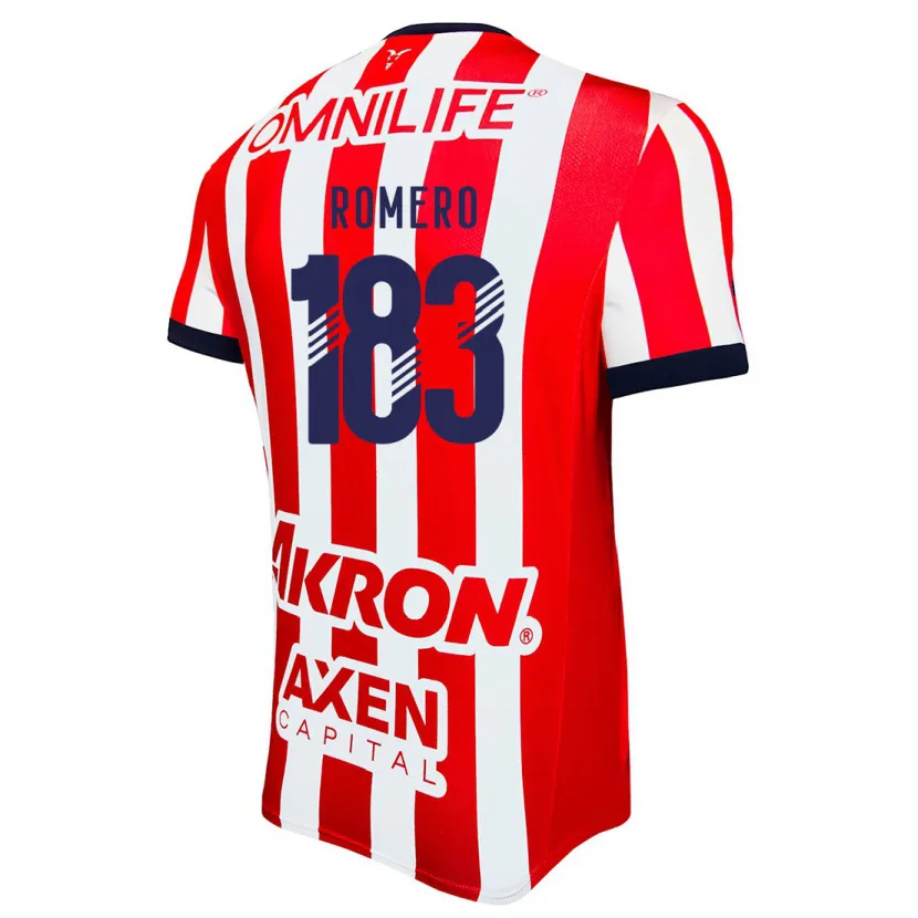 Danxen Bambino Maglia Javen Romero #183 Rosso Bianco Blu Kit Gara Home 2024/25 Maglietta