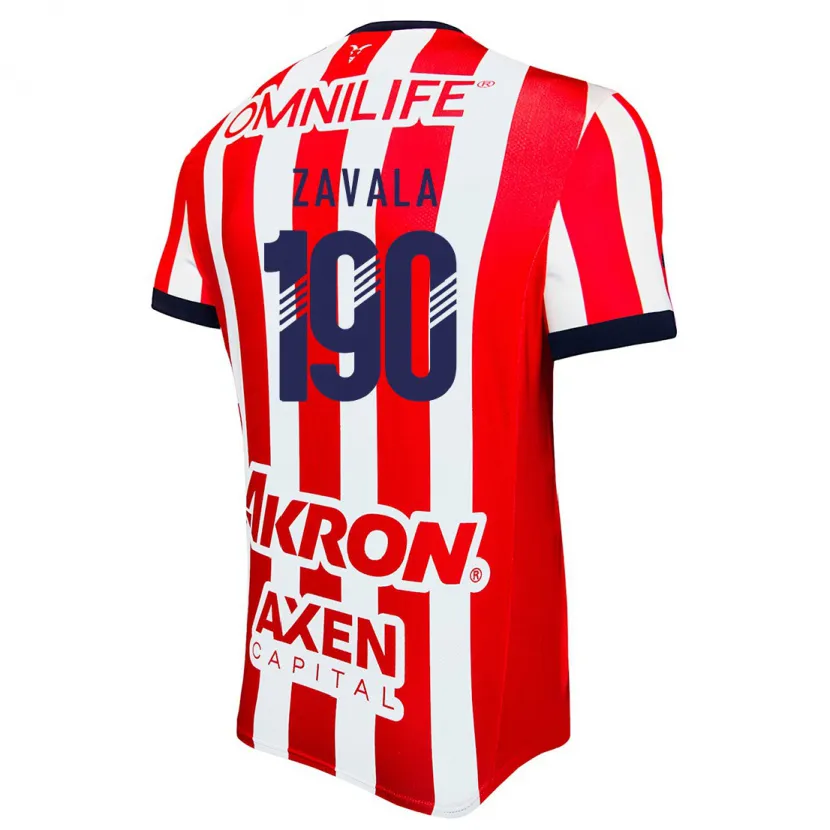 Danxen Bambino Maglia Juan Zavala #190 Rosso Bianco Blu Kit Gara Home 2024/25 Maglietta