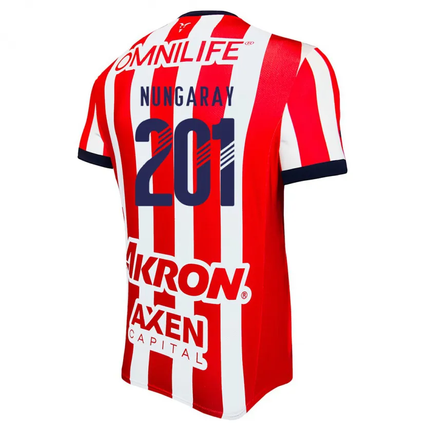 Danxen Bambino Maglia David Nungaray #201 Rosso Bianco Blu Kit Gara Home 2024/25 Maglietta