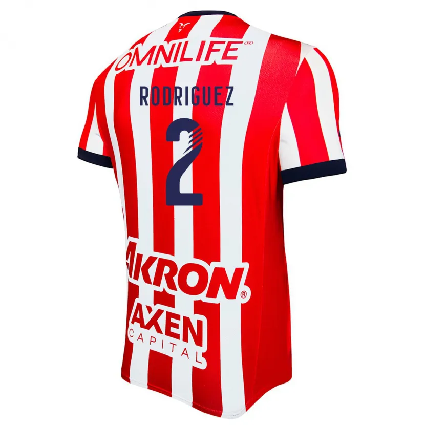 Danxen Bambino Maglia Jaqueline Rodríguez #2 Rosso Bianco Blu Kit Gara Home 2024/25 Maglietta